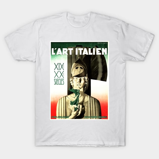 L 'ART ITALIEN Century Celebration Italy Marble Statue Vintage Art Deco T-Shirt by vintageposters